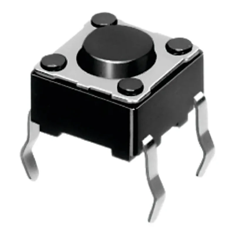 Alps Alpine Black Tactile Switch Button 0.7 mm SPST 50mA 12 V dc Snap-in SKHHAJA010