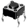 Alps Alpine Black Tactile Switch Button 0.7 mm SPST 50mA 12 V dc Snap-in SKHHAJA010