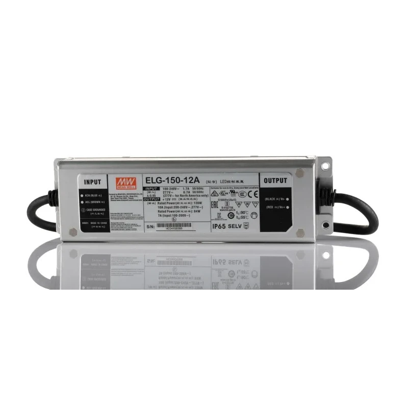 MEAN WELL ELG-150 Series Dimmable IP65 1 Output LED Driver 12V 120W 900mA Potentiometer 