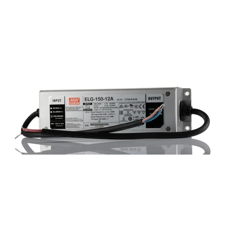 MEAN WELL ELG-150 Series Dimmable IP65 1 Output LED Driver 12V 120W 900mA Potentiometer 