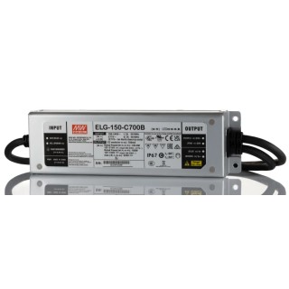MEAN WELL 1 Output Dimmable LED Driver, 225 V Output Voltage, 150 W Max Power, 900 mA Constant Current, Potentiometer IP67