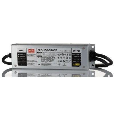 MEAN WELL 1 Output Dimmable LED Driver, 225 V Output Voltage, 150 W Max Power, 900 mA Constant Current, Potentiometer IP67