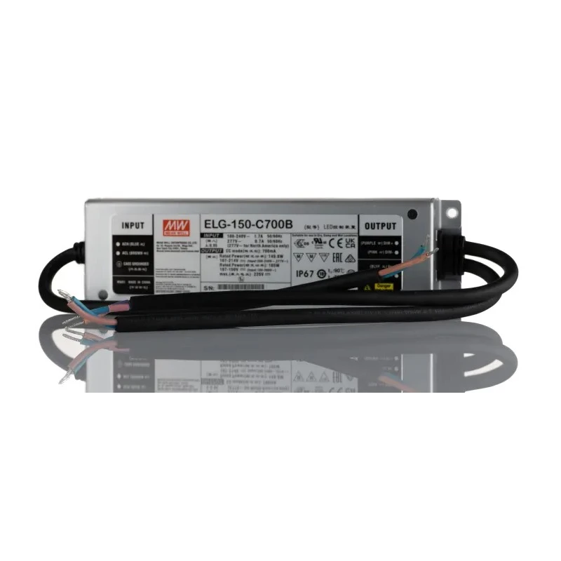 MEAN WELL 1 Output Dimmable LED Driver, 225 V Output Voltage, 150 W Max Power, 900 mA Constant Current, Potentiometer IP67