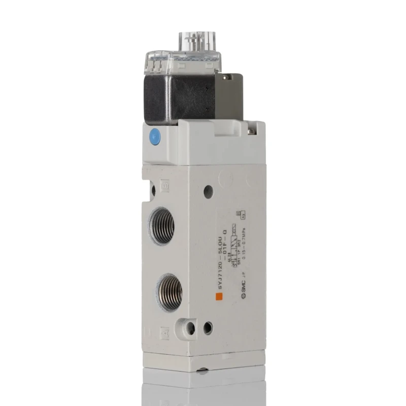 SMC Pneumatic Solenoid Valve 5/2 Solenoid/Spring G 1/8 Port 24V DC Die Cast Aluminium Body SYJ7000