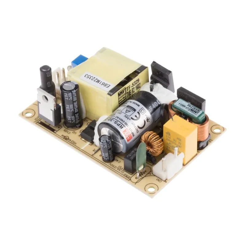 MEAN WELL Switching Power Supply 30W 24V DC PCB Mount 80-264V AC Input RPS-30-24