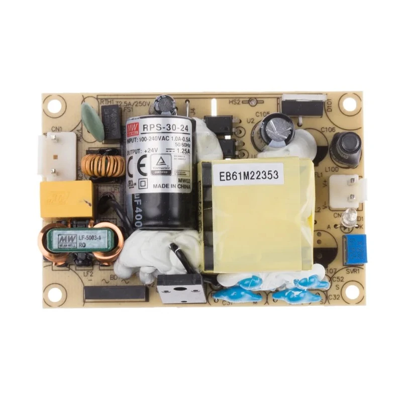 MEAN WELL Switching Power Supply 30W 24V DC PCB Mount 80-264V AC Input RPS-30-24