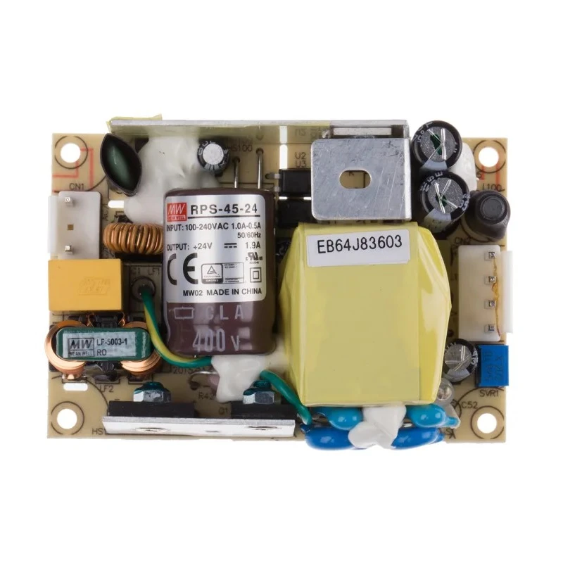 MEAN WELL RPS-45-24 Switching Power Supply 24V DC 45.6W PCB Mount 1 Output 1.9A 80-264V AC Input China RPS-45-24