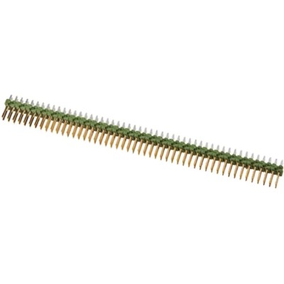 TE Connectivity AMPMODU MOD II Series Straight Through Hole Pin Header, 100 Contacts, 2 Row, 2.54 mm Pitch, Brass 5-825440-0