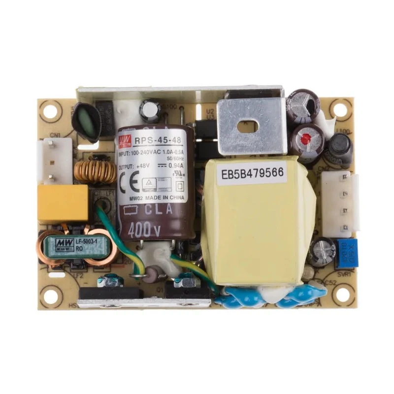 MEAN WELL Switching Power Supply 48V DC 45W PCB Mount 80-264V AC Input RPS-45-48