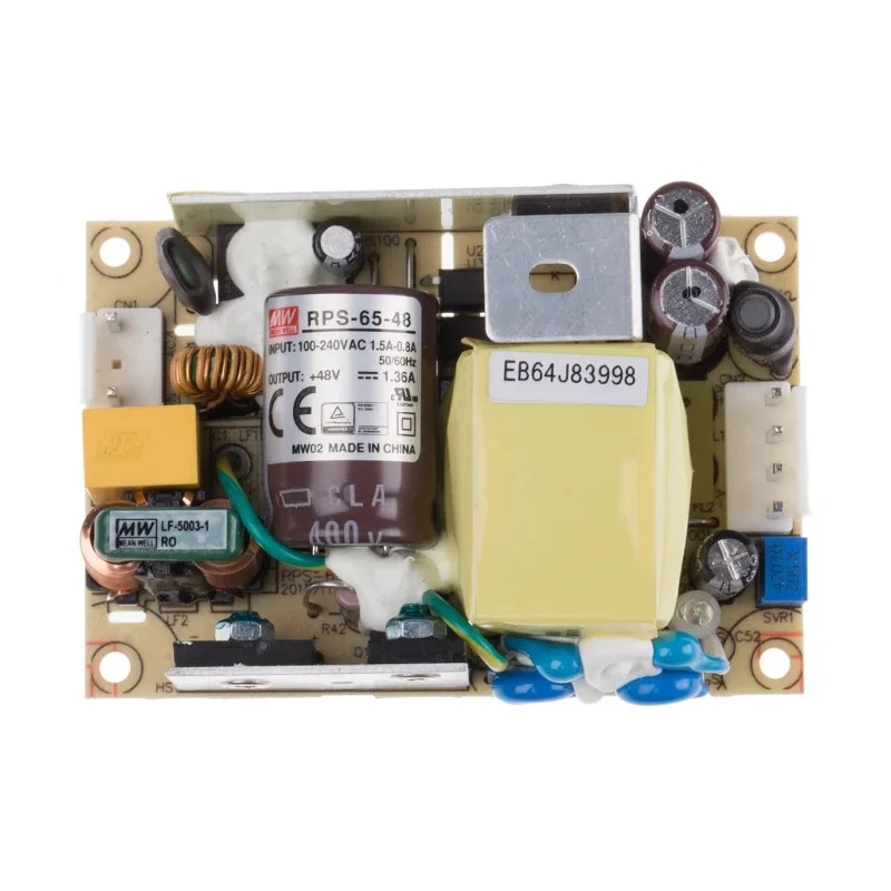 MEAN WELL RPS-65-48 Switching Power Supply 48V DC 65W 80-264V AC Input PCB Mount RPS-65-48