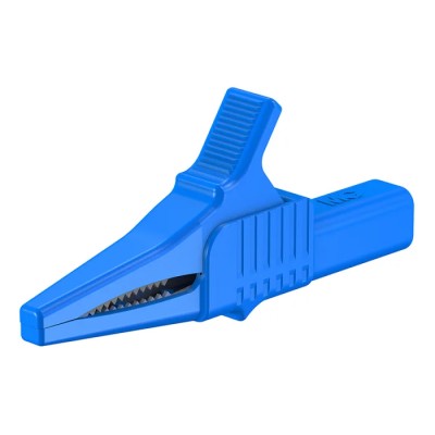 Staubli Blue Crocodile Clip Brass Contact Insulated 32A Jaw Opening 20mm 66.9755-23