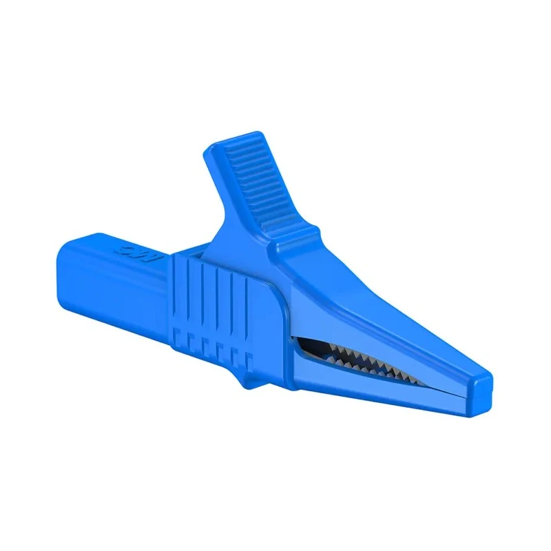 Staubli Blue Crocodile Clip Brass Contact Insulated 32A Jaw Opening 20mm 66.9755-23