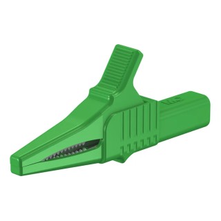 Staubli Green Crocodile Clip Brass Contact Insulated 32A 20mm Jaw Opening 66.9755-25