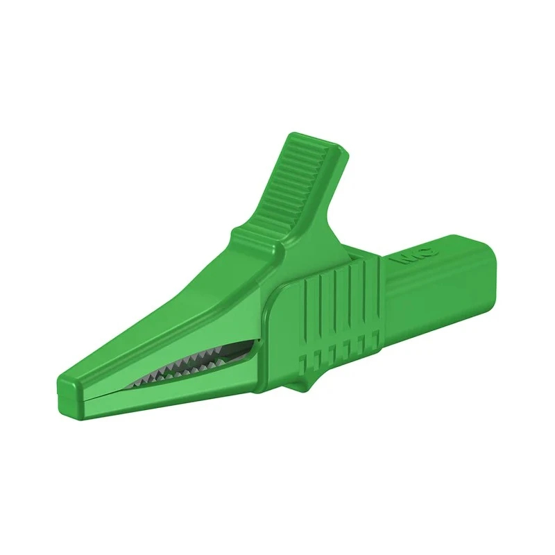 Staubli Green Crocodile Clip Brass Contact Insulated 32A 20mm Jaw Opening 66.9755-25