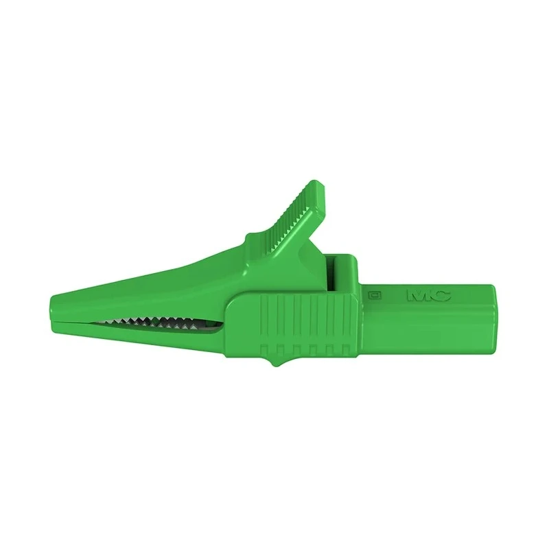 Staubli Green Crocodile Clip Brass Contact Insulated 32A 20mm Jaw Opening 66.9755-25