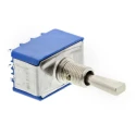 APEM Panel Mount Toggle Switch On-Off-On 4PDT 4A 30 V dc 250 V ac Brass Actuator 5669A9