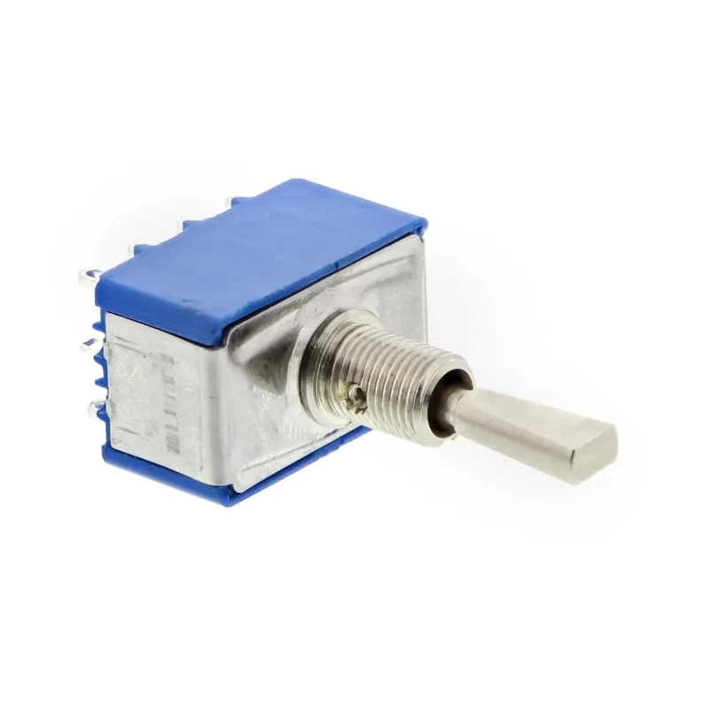 APEM Panel Mount Toggle Switch On-Off-On 4PDT 4A 30 V dc 250 V ac Brass Actuator 5669A9