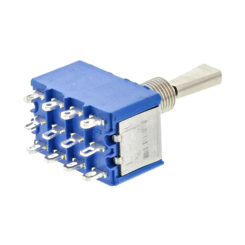 APEM Panel Mount Toggle Switch On-Off-On 4PDT 4A 30 V dc 250 V ac Brass Actuator 5669A9