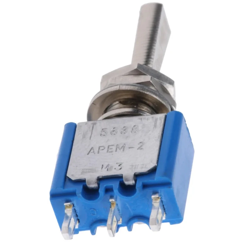 APEM Toggle Switch Panel Mount On-Off-On SPST Solder Terminal 30 V dc 250 V ac 5638A9