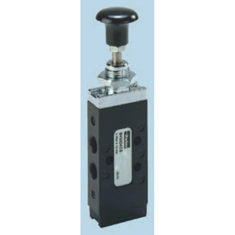 Parker Button Pneumatic Manual Control Valve 53 Series, G 1/4 Port, 3/2 Valve Function, Anodised Aluminium, III B B53003HX