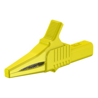 Staubli Yellow Crocodile Clip Brass Contact 32A Insulated Nylon 20mm Jaw Opening 66.9755-24