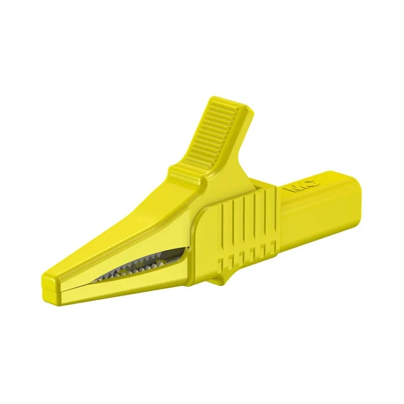 Staubli Yellow Crocodile Clip Brass Contact 32A Insulated Nylon 20mm Jaw Opening 66.9755-24