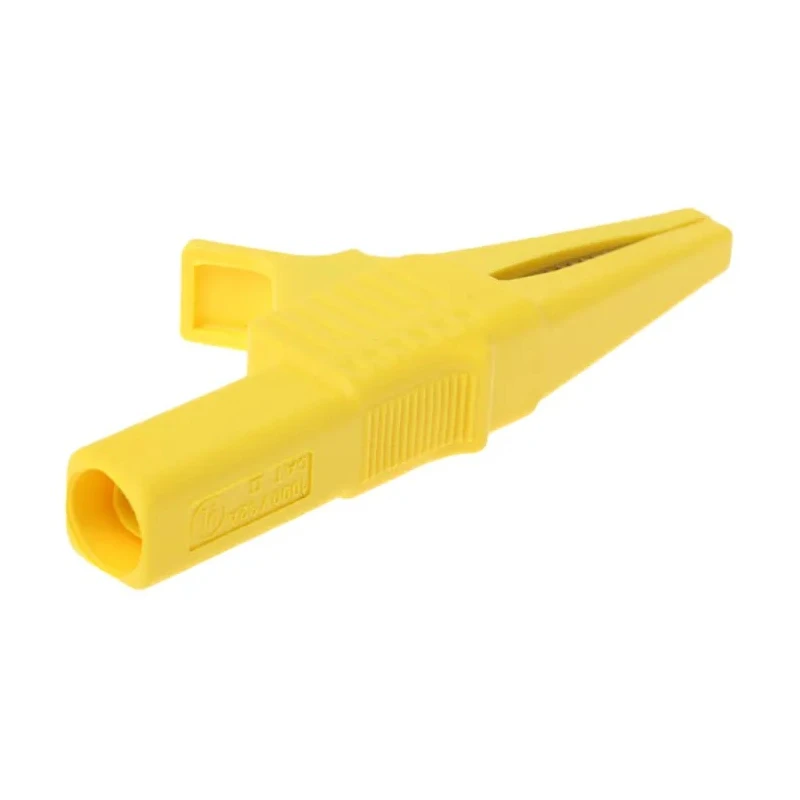 Staubli Yellow Crocodile Clip Brass Contact 32A Insulated Nylon 20mm Jaw Opening 66.9755-24