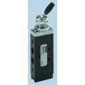 Parker Lever Pneumatic Manual Control Valve B43 Series, G 1/8 Thread Size, 5/2 Valve Function, Die Cast Zinc Body B43004LS