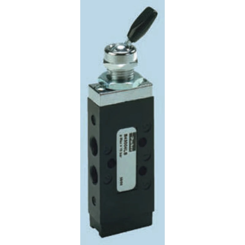 Parker Lever Pneumatic Manual Control Valve B43 Series, G 1/8 Thread Size, 5/2 Valve Function, Die Cast Zinc Body B43004LS