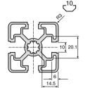Bosch Rexroth Silver Aluminium Strut Profile 45 x 45 mm 10 mm Groove, 3 m Length, Series MGE 13.2 3842992402/3000
