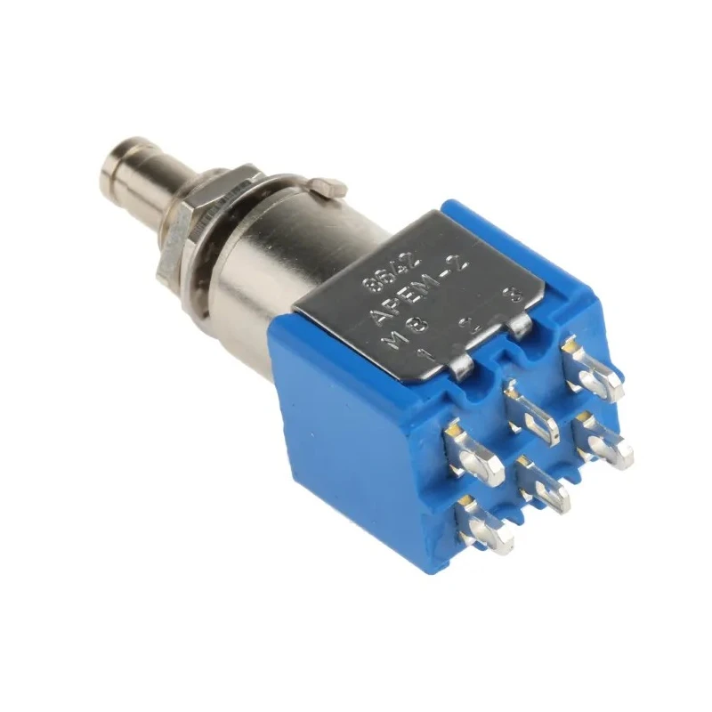 APEM 8000 Series Miniature Push Button Switch Momentary Panel Mount DPDT 6.5 mm Cutout 125 V 4A 8642A