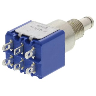 APEM 8000 Series Miniature Push Button Switch, Latching, Panel Mount, 6.5 mm Cutout, DPDT 8646A