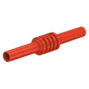 Staubli Red Banana Coupler with Brass Contacts and Nickel Plating 66.9123-22