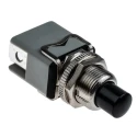 APEM 1200 Series Push Button Switch Momentary, Panel Mount, 12.2 mm Cutout, SPST, 125 V AC, Black 1213C BLACK