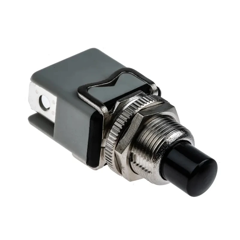 APEM 1200 Series Push Button Switch Momentary, Panel Mount, 12.2 mm Cutout, SPST, 125 V AC, Black 1213C BLACK