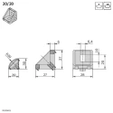 Bosch Rexroth Black Polypropylene Angle Bracket Cap 30 mm Strut Profile 8 mm Groove 3842548847