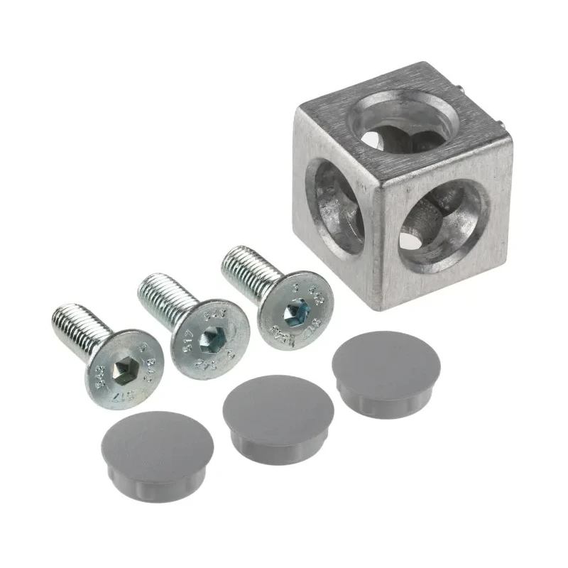 Bosch Rexroth Connecting Component M6 Corner Cube Kit, Strut Profile 30 mm, Groove Size 8 mm 3842549864