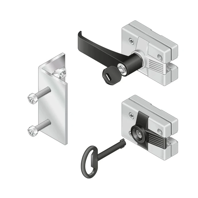 Bosch Rexroth Die Cast Aluminium Two-Way Door Lock Compatible with 8 to 10 mm² Groove and 30 to 45 mm² Strut 3842525823