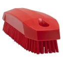 Vikan Red Scrubbing Brush, 17 mm bristle length, Ergonomic Nail and Hand Brush 64404