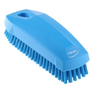 Vikan Blue Polyester Bristle Scrubbing Brush 17 mm Bristle Length, 130 mm Length, 50 mm Width 64403