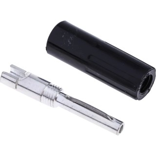 NEUTRAL Black Male Banana Plug 4 mm Connector Solder Termination 50V 16A Nickel Plating 103-7621