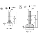 Bosch Rexroth Adjustable Foot M12 Thread Galvanised Steel 10 mm Groove 3842352061