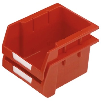 RS PRO Polypropylene Storage Bin 250 mm x 179 mm x 130 mm Red 390-3407