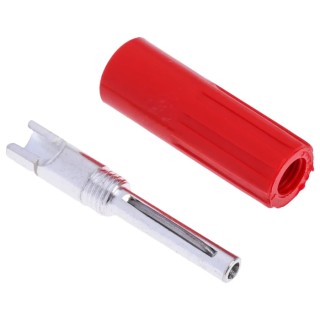 RS PRO Red Male Banana Plug 4 mm Connector Solder Termination 50V 10A Silver Plating 103-7637