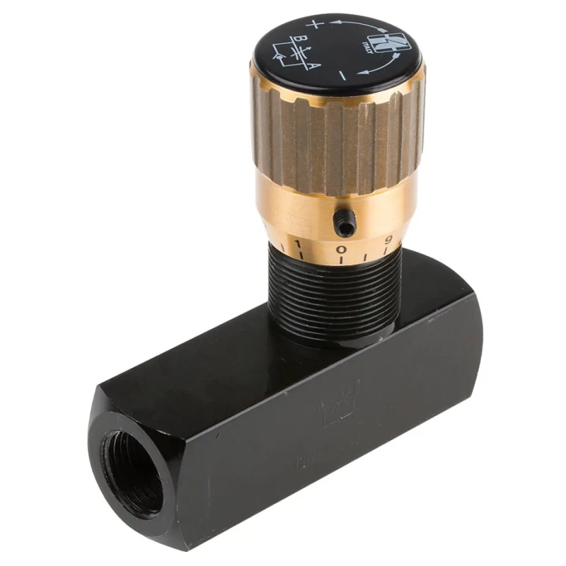 RS PRO Hydraulic Flow Control Valve In Line Mounting Steel Body Nitrile Rubber Seals 85L/min 390-7768