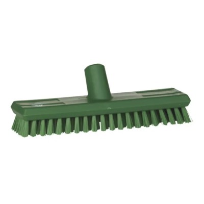 Vikan Hard Bristle Green Deck Scrubbing Brush, 24 mm Bristle Length, Polyethylene Terephthalate Bristle Material 70412