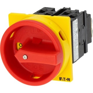 Eaton 3-Pole Panel Mount Isolator Switch IP65 Rated, 100A, 5.5 kW, Red Handle T0-3 Series