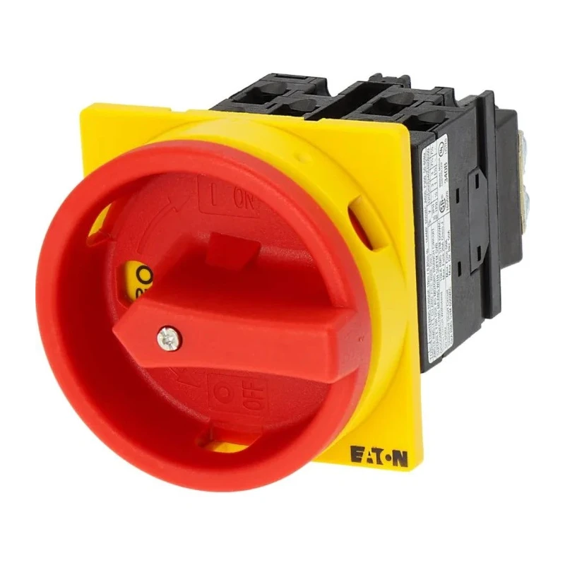 Eaton 3-Pole Panel Mount Isolator Switch IP65 Rated, 100A, 5.5 kW, Red Handle T0-3 Series 