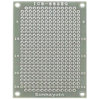 Sunhayato 2-Sided Matrix Board 0.9 mm Holes, 72 mm Length, 47 mm Width, Glass Composite ICB-88SEG