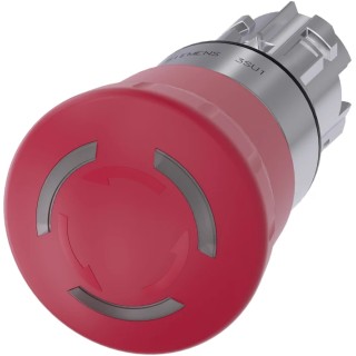 Siemens SIRIUS ACT 3SU10 Series Emergency Stop Push Button Head Twist Release Metal Push Button Red 40 mm 3SU1051-1HB20-0AA0